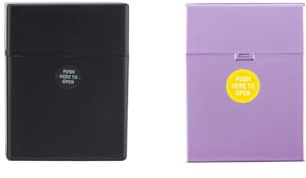 Zigarettenbox XXL für 30 Zigaretten Etui Kunststoff Metallic Farben mit Druckknopf, sehr stabile Ausführung Einhand-Bedienung, robust & leicht, für King Size (2 Boxen Schwarz und Rosa Metallic)
