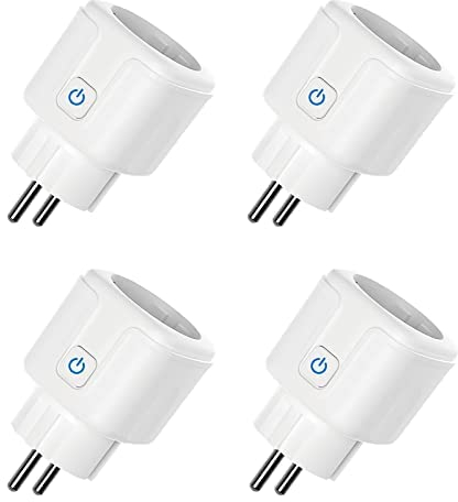 ZigBee Smart Steckdose 16A, 3680W Alexa Steckdose mit Fernbedienung/Sprachsteuerung, Intelligente Steckdose misst den Stromverbrauch, Steckdose Kompatibel mit Alexa&Google Home. Hub Required. 4 Pack