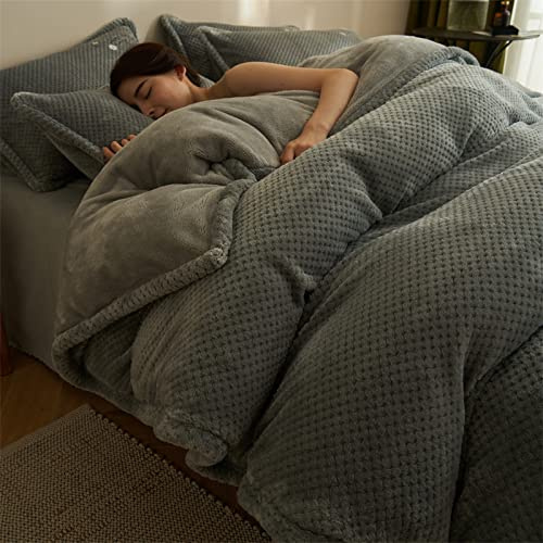 TGPOLI Sabana Bajera 180x200 Algodon,Microfibra Juego De Funda Edredon 220x240 Cm,Forro Polar De Coral De Invierno MáS Funda De EdredóN De Terciopelo, Ropa De Cama, Manta, Madre E Hij