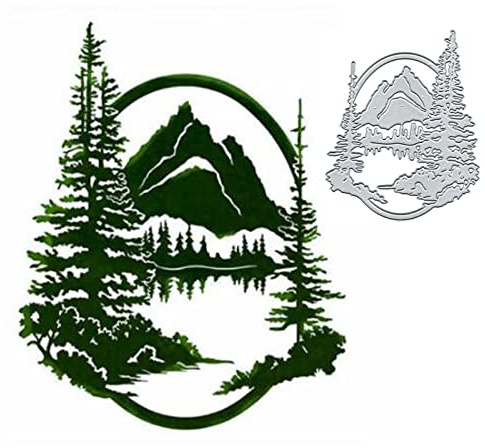 Landschaft Weihnachtsbaum Metall Stanzformen Frohe Weihnachten Baum Berg Stanzformen Schablonen DIY Scrapbooking Dekorative Prägung Papier Scrapbooking Kartenherstellung