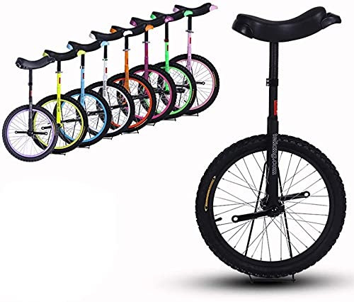 Fahrrad Einrad 18 Zoll Rad Einrad Auslaufsicheres Butyl-Reifenrad Radfahren Outdoor Sport Fitness Übung Gesundheit für Kinder & Anfänger, 8 Farben optional (Farbe: Schwarz, Größe: 18 Zoll Rad)