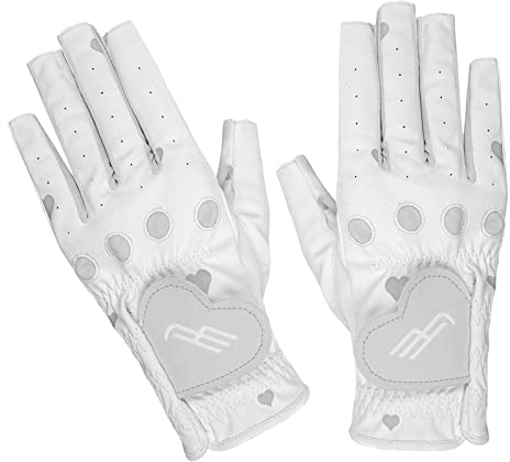JISADER 2 x rutschfeste Golfhandschuhe für Damen, schweißabsorbierende, Flexible Handschuhe für die Linke und rechte Hand, PU-, Damen, fingerlos, für, Grau 19