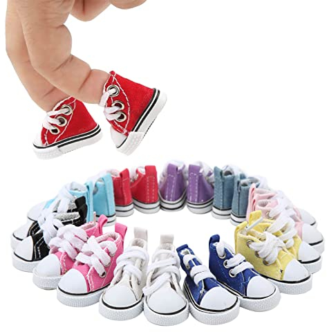 10 Paar Puppenschuhe, 2 Zoll, Puppen-Leinwandschuhe, Rutschfeste Puppen-Turnschuhe für 1/6 BJD-Puppen, Schuhe, Zubehör