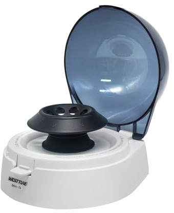 WEST TUNE Microcentrifugeuse de laboratoire 7000 tr/min. Mini centrifugeuse à faible bruit, 2 rotors pour tubes de centrifugeuse 0,2/0,5/1,5/2 ml et bandes PCR