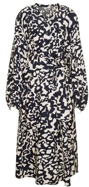 Seidensticker Damen Blusenkleid mit Bindegürtel - Kleid - Regular Fit - Midi Kleid - Stehkragen - Langarm - 100% Viskose