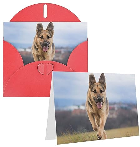 Dankeskarten mit englischem Schäferhund, blanko, mit weißen Umschlägen, 10,2 x 15,2 cm, Grußkarten für alle Anlässe, Weihnachten, Urlaub, Hochzeit, Geburtstag