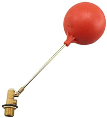 Colcolo Water Tank Float Valve Floating Ball Valve Auto Fill Shut Off Switch Brass Float Valve for Storage Tanks Pools Ponds, Red, 0.75 inch DN20