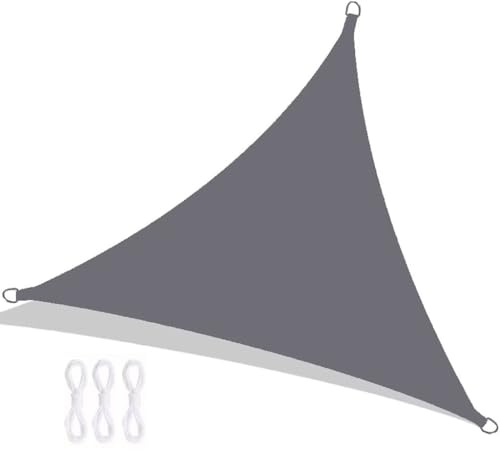 JAQVIVI Vela ombreggiante a Triangolo 4x4x4m Realizzata in Poliestere Traspirante con Protezione UV al 95% per patii, terrazze e Piscine.