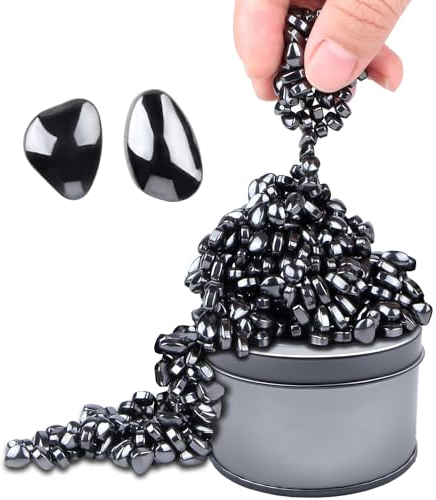 Ferrite Putty,Black Over 500 Weak Magnetic Ferrite Stones, Satisfying Magnet Rocks Desk Toys for Office and Fidget Toys for Adults (Black)