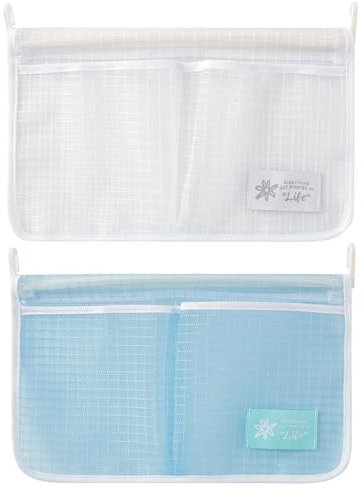 Pasdrucn 2 Stück Kühlschrank Organizer Set, Kühlschrank Aufbewahrungsmaschentasche, Doppelfach Hängender, Kitchen Storage Ideal für Küchen Kühlschrank Schränke (Weiß+Blau)