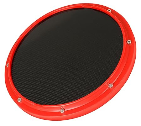 10-zoll Kohlefaser Drum Übungspad mit Metronom für Anfänger, Rot | Abs Kunststoff, Kompakt für Übungseinheiten, als Zubehör im Bereich Schlagzeug und Percussionbedarf