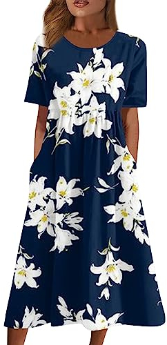 LSAltd Damen Elegant Ballkleider Lang Paillettenkleid Longbluse Weißes Kleid Boho Lange Abendkleider Kleider Ab 50 Jahren Sommer Sommerkleid Kurze Strandkleider XXL