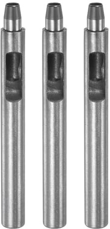 QUARKZMAN 3Pcs Perforadora de Agujeros de Cuero 5.5mm Recta Redonda Remachadora de Ojales para Artesanía En Cuero Ropa Bolso Tela Cortina
