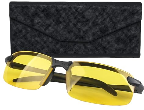 Nazaz Occhiali Guida Notturna Avanzati per Uomo e Donna con Lenti Polarizzate Gialle, Protezione UV400, Design Ultraleggero e Anti-riflesso, Ideali per Sicurezza e Comfort di Guida Notturna