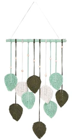 predolo Decorazione Murale in macramè con Motivi Floreali, Bohémien per La Casa, Verde