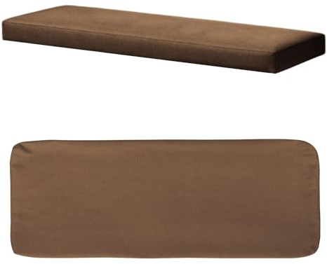 Kimgull Bankkissenbezug Mit 2 Spanngurten, Innenschaum ist Nicht enthalten, Ersatzbezug für Sitzkissen Mit reißverschluss und Waschbar, Braun, 180 X 30 X 5CM