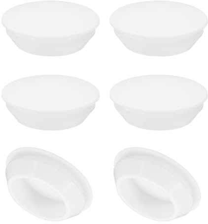 PATIKIL 6 Piezas 30mm Diámetro Silicona Redonda Snap Muebles Agujero Blanco | Tapón Botón Cubierta Protectora Cap Cabeza Ajuste, en Tipo Bloqueo, para Agujero de 30mm