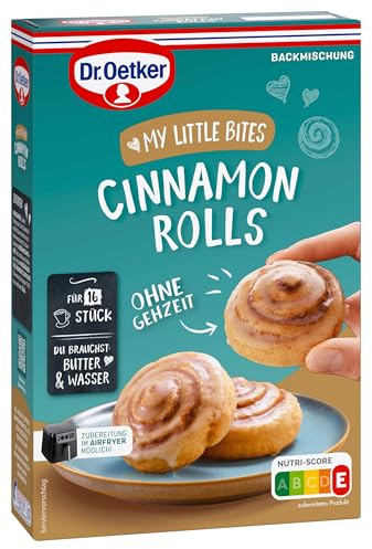 Dr. Oetker MY LITTLE BITES Cinnamon Rolls mit Glasur und Zimtfüllung 4er Pack: Cinnamon Rolls Backmischung für jeweils 16 leckere Zimtschnecken