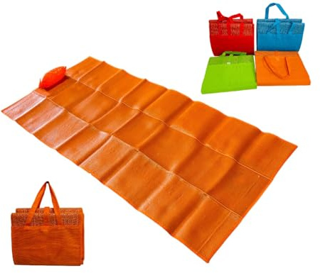 Strandmatte mit aufblasbarem Kissen, faltbar, 180 x 80 cm, Matte für Meer, Pool, Garten, Urlaub, Strand, Kissen, aufblasbar, faltbar, zusammenklappbar, mit Griffen