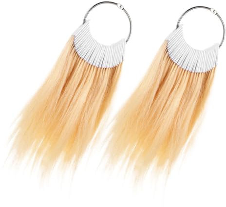 HONMEET 2 Satz Haarfarbenprobenringe aus Echtem Haar für Friseursalons und Barbershops Präzise Farbdarstellung und Vielseitige Anwendung 30 Strähnen pro Satz zum Testen der Haarfarbe