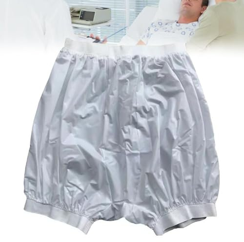 CSGTUO Unisex-Inkontinenz-Schlupfhose für Erwachsene Aus Kunststoff Inkontinenz-Unterhosen für Erwachsene Sicherheitslasche Kunststoff Hose Komfort-Hose,2XL,White