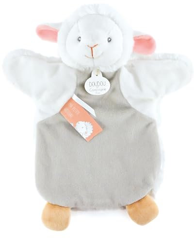 Linnea Doudou marionett 25 cm polyester kollektion Les MARIONNETTES Grått Lamm