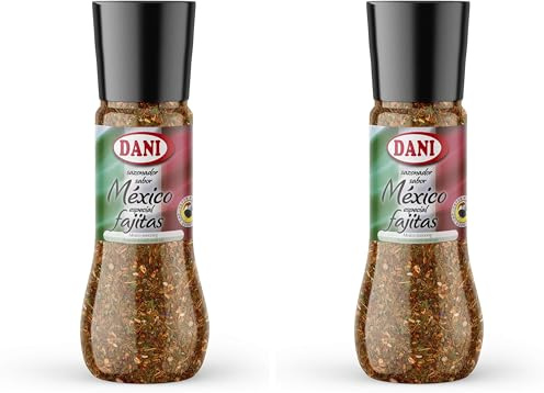 Dani - Sazonador México especial Fajitas con Molinillo 230 gr - Tamaño Familiar, Cocina Mexicana (Paquete de 2)