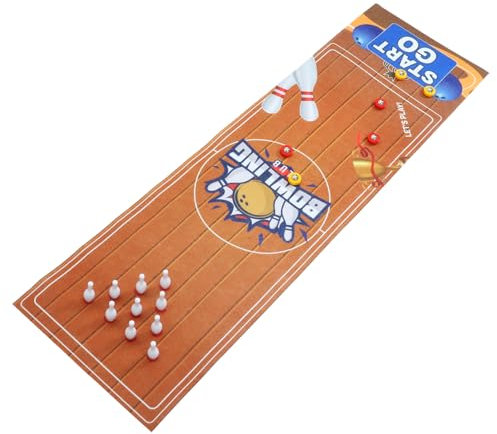 YARNOW Bowling Game for Boy Girl Indoor Tabletop Toy with Plastic Pins Fun Sports Play Equipment for Family Interaction and Development of Coordination Skills