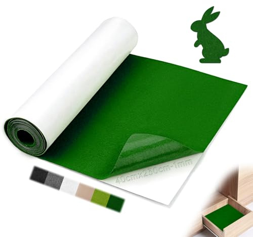 Mbsomnus Filz Selbstklebend 230cmx40cmx1mm Klebefilz Selbstklebend Grün | Filzstoff, Nadelfilz Meterware, Filzmatte, Camper Dachhimmel, Stoff, Wandverkleidung, Möbel, Schubladenmatte, DIY