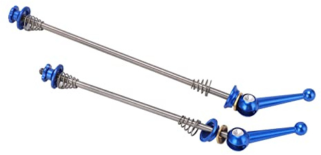 Metal Quick Release Skewers | 100mm Front / 135mm Rear | Lightweight CNC Milled for Disc Brakes | TC4 Alloy Axle