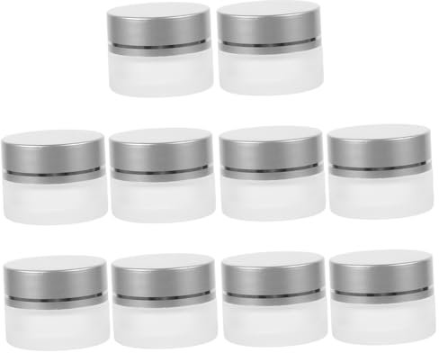 WRITWAA 10pièces Flacons Vides Pour Crème Lot De Petits Récipients Ronds Verre Boîte à Crème Pour Voyage Et Maquillage