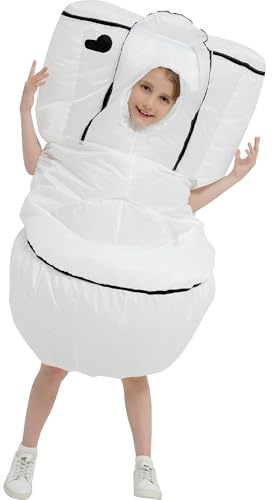 Threadsorcery Inflatable Costumes for Kids,Blow Up Toilet Suit,Halloween Costumes for Boys Girls (10-12YRS)