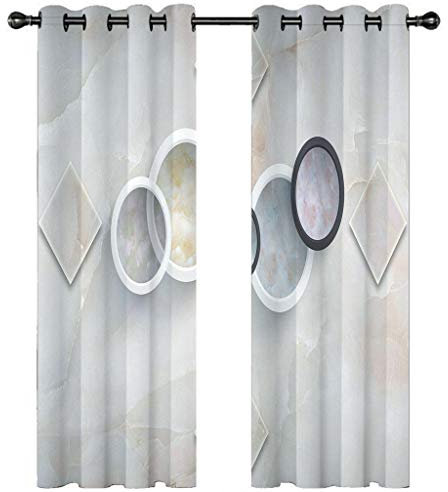 Kinder Gardinen Kinderzimmer Junge Mädchen Blickdicht Hellgraue Ellipsengeometrie 140X160Cm 2Er Set Verdunkelungsvorhang Thermovorhang Hitzeschutz Vorhänge Wohnzimmer Schlafzimmer Vorhänge Mit Ösen