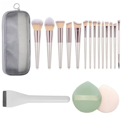 QZLSAYSL Pinceaux Maquillages，Pinceau Maquillage，Set de pinceaux de maquillage 18 pièces, set de pinceaux de maquillage professionnel pour le visage et les yeux avec pochette