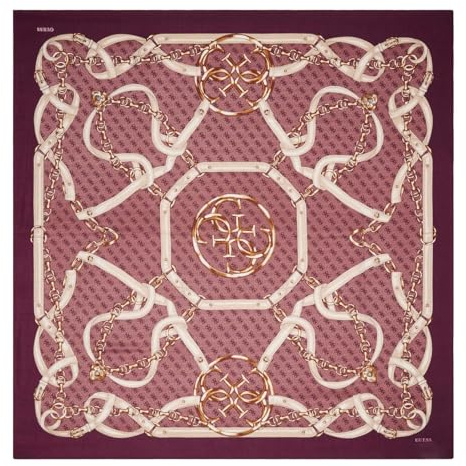 GUESS Tuch Noelle Printed Kefiah Scarf 130X130 Wine weinrot