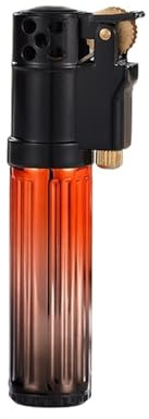 Retro-Metallfeuerzeug mit Farbverlauf, klassisches, nachfüllbares Taschenfeuerzeug mit weicher Flamme, geeignet for Kerzen und Camping, kein Brennstoff erforderlich (blau)(Black)