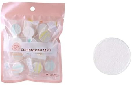 LUCKDANO DIY 20 Mascarillas Faciales Comprimidas Naturales No Tejidas: Cuidado Facial Suave, Hidratación y Limpieza en un paso.
