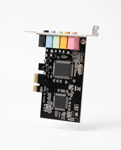 Jelquix Carte Son PCI-E 5.1, Carte Stéréo de Haute qualité pour 7, Support Central/Caisson de Basses, adapté au Cinéma Maison