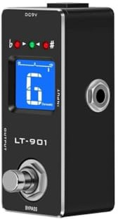 URPIZY Rowin True Bypass Gitarren-Chromatischer Stimmgerät-Pedal mit Präzision ±1 Cent, LCD-Display, Metallgehäuse, Kompakt (95 x 45 x 48 mm), für Akustik- und E-Gitarre