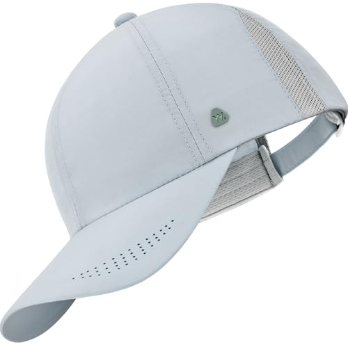 YANIKY Baseballkeps för män och kvinnor – sommar basebollkeps med UV-skydd – ventilerande sportkeps, utomhus, solhatt, justerbar snabbtorkande, löpmössa, Gråblå, S-M