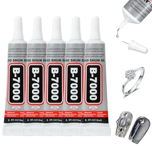 B7000 Super Glue, 15ML Bedazzling Glue for Crafts Rhinestones Fabric Leather Wood Glass Metal, B7000 Multi-Purpose Glue for DIY Repair Phone Decoration Crafting Projects