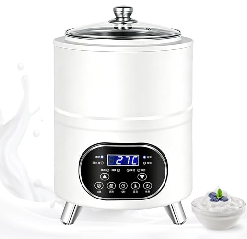 Macchina Per Fermentazione Yogurt, Yogurtiera Commerciale Con Regolazione Di Tempo E Temperatura, Fermentazione A Temperatura Costante 360°, Per Yogurt, Natto, Vino Di Riso(White,8L)