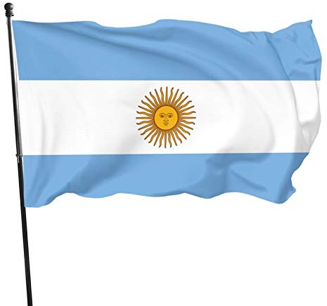 Bandera de Argentina de 3x5 pies, pancarta decorativa para exteriores, interiores, jardín y casa.