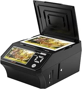 22MP Photo Slide Scanner for 135Negative, Slide & Photo with 5“ LCD Screen | Negative Scanner Convert 135/110 film, Slides, Photos & business cards to Digital JPEGs. 8GB SD Included. Standalone scanner