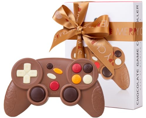 Manette de jeu en chocolat-édition de Noël | Idée-cadeau homme | Femme | Garçon | Fille | Figurine en chocolat | Chocolat de Noël | Gamepad | Culture geek