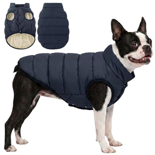 ASENKU Cappotto Cane Impermeabili Invernale, Cappottino Cane Calda Giacca per Cani Taglia Piccola Media Grande, Cappotto Gilet per Cani con Fodera in Lana Protegge Dal Freddo