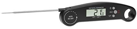 TFA Dostmann Termómetro digital de cocina 30.1061.01, termómetro plegable con abridor de botellas, retroiluminado, termómetro para carne para barbacoa, L 160 (275 x 44 x 21 mm)