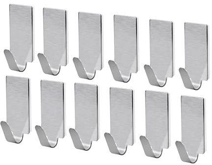 Healifty Ganci adesivi in ??acciaio inox Appendiabiti a parete Ganci appendiabiti No Stick appiccicoso Asciugamano Ganci da soffitto per bagno Cucina