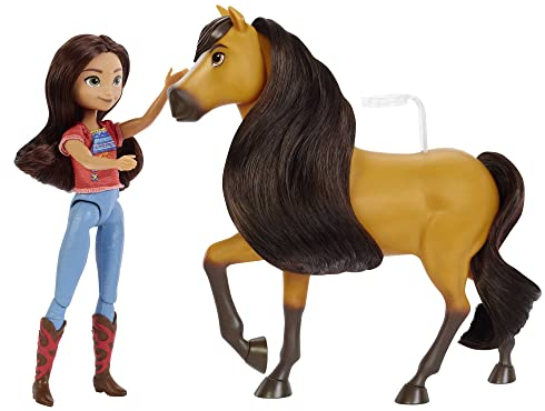 Spirit Lucky Doll & Horse - Doll with 7 Movable Joints & Horse with Soft Mane & Tail - Includes Treats & Brush - 7' Doll, 8' Horse - Gift for Kids 3+