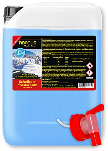ABACUS® Scheibenfrostschutz bis -70 °C, Scheibenfrostschutz Konzentrat, Frostschutzmittel Scheibenwaschanlage – Scheibenfrostschutz Konzentrat mit Auslaufhahn 25 Liter (1225.25a)